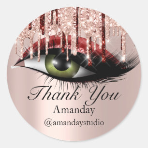 Sticker Rond Rose maquillage de l'extension Eyelashes de menthe