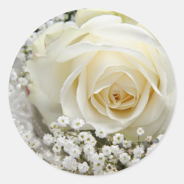 Sticker Rond Rose mariage (Devant)