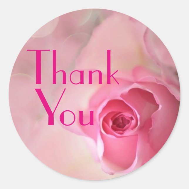 Sticker Rond Rose Merci (Devant)