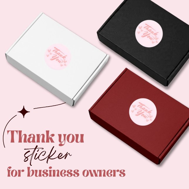 Sticker Rond Rose Merci  (Créateur téléchargé)