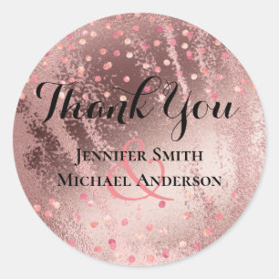 Sticker Rond Rose moderne Gold tendance Mariage budget