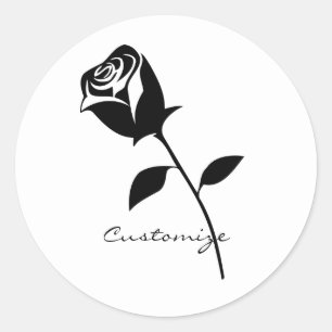 Sticker Rond Rose noir Valentine Flower Thunder_Cove