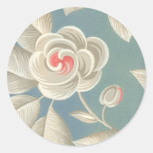 Sticker Rond Rose oeil rose Vintage