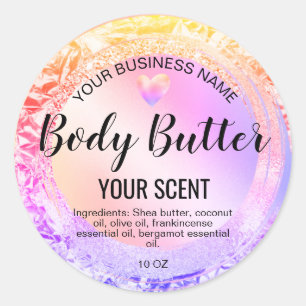 Sticker Rond rose or artisanal fait maison produit corps gommag