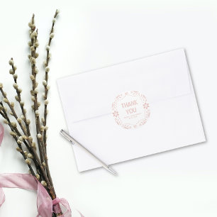 Sticker Rond Rose or rose pique picado Merci Baby shower