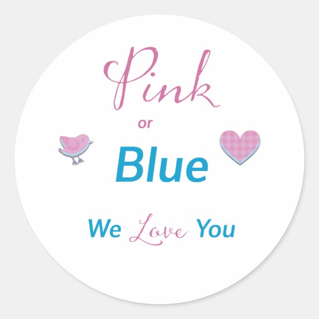 Sticker Rond rose ou bleu (Devant)