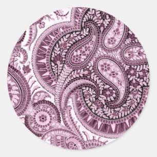 Sticker Rond Rose Paisley