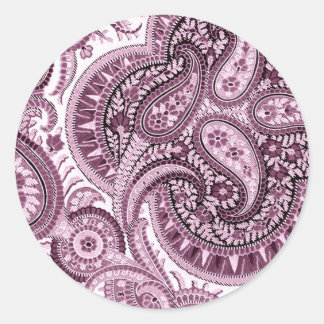 Sticker Rond Rose Paisley
