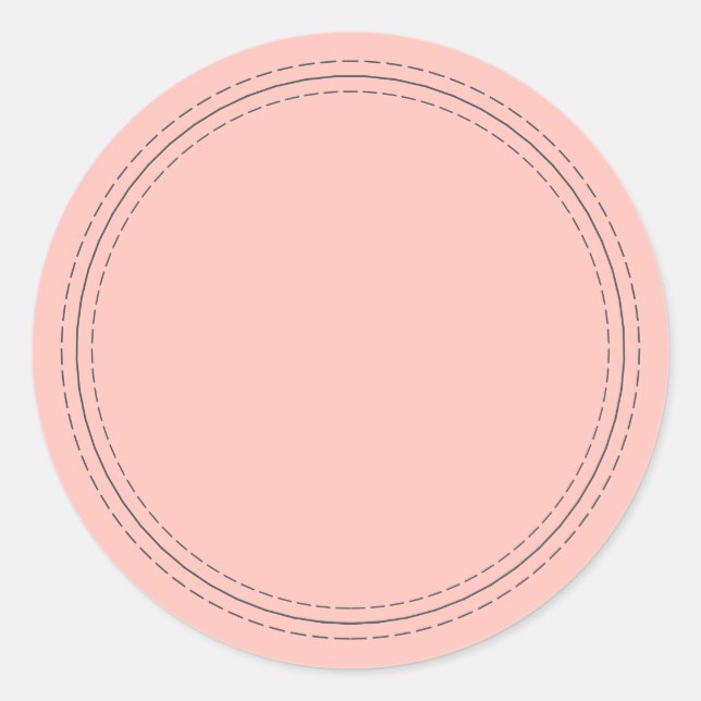 Sticker Rond Rose Pâle Simple Maison Rustique pour Écrire (Devant)