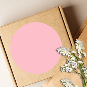 Sticker Rond Rose Pâle Tendance Couleur Unie   Élégant Classiqu