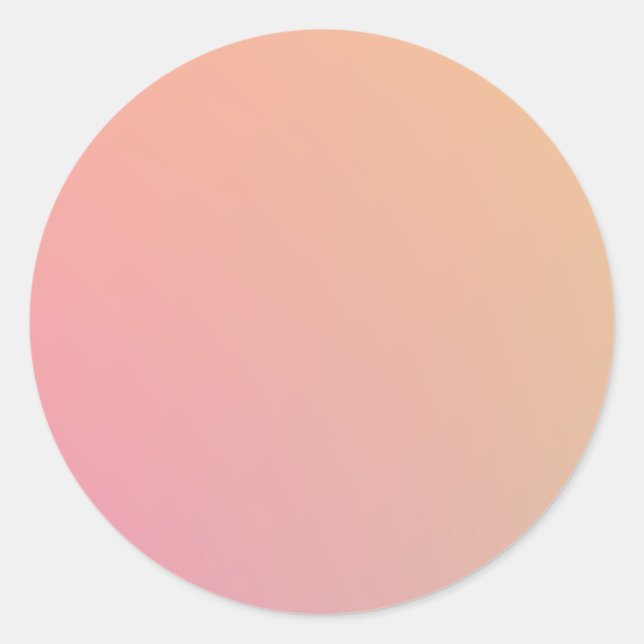 Sticker Rond Rose pêche (Devant)
