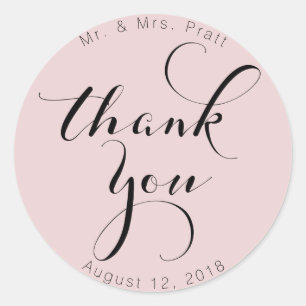 Sticker Rond Rose personnalisable merci autocollants, rond