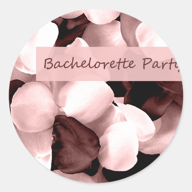 Sticker Rond rose pétales bachelorette fête (Devant)