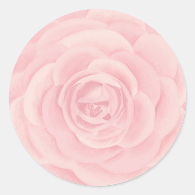 Sticker Rond Rose Pink Watercolor (Devant)