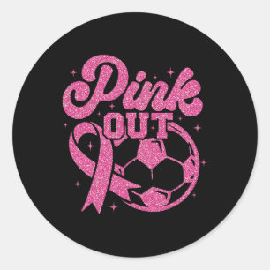 Sticker Rond Rose pour botter pour une guérison Football Sein C