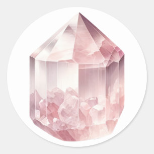 Sticker Rond Rose Quartz amour Crystal Party