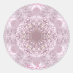 Sticker Rond Rose Quartz personnalisé Crystal