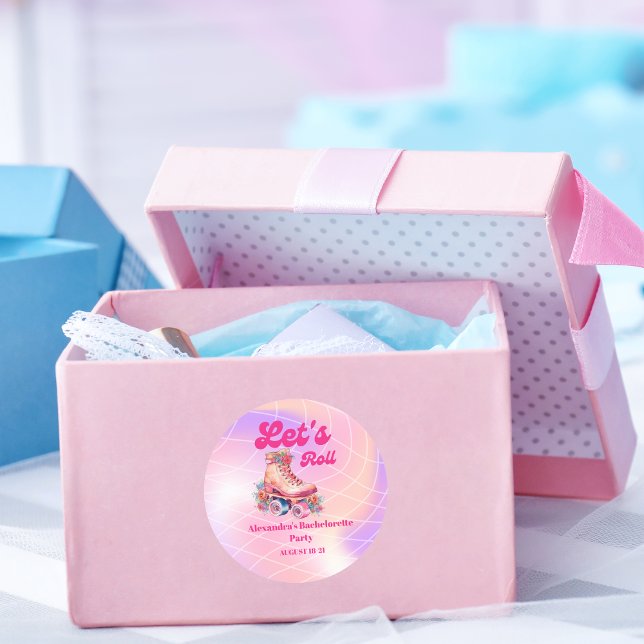 Sticker Rond Rose Rétro Disco Rouler Patin à roulettes Enterrem (Créateur téléchargé)