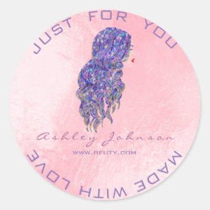 Sticker Rond Rose Rose Beauté Parties scintillant Lash Maquilla