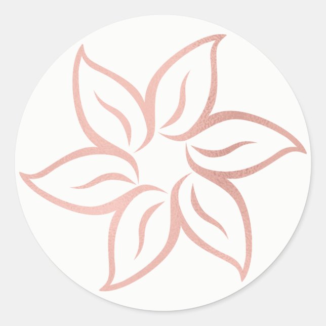 Sticker Rond Rose Rose Or Poudre métallique Mandala Flower (Devant)