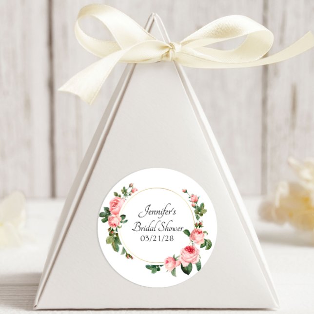 Sticker Rond Rose rose pâle (Créateur téléchargé)