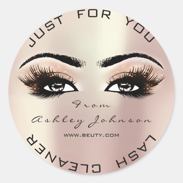 Sticker Rond Rose Rose Parties scintillant de beauté Peach Lash (Devant)