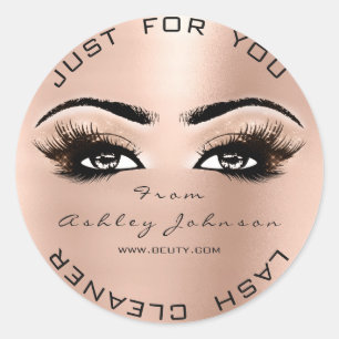 Sticker Rond Rose Rose Parties scintillant de beauté Peach Lash
