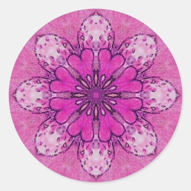 Sticker Rond ROSE rose rose violet violet violet blanc (Devant)