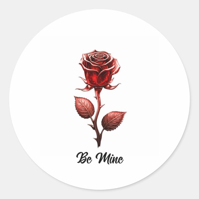 Sticker Rond Rose rouge (Devant)