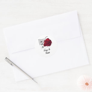 Sticker Rond Rose rouge