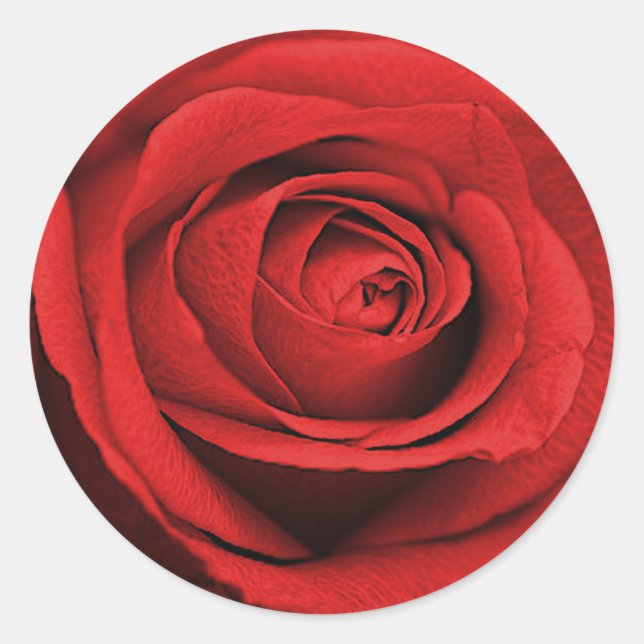 Sticker Rond Rose rouge blanc (toute couleur) Mariage rustique  (Devant)