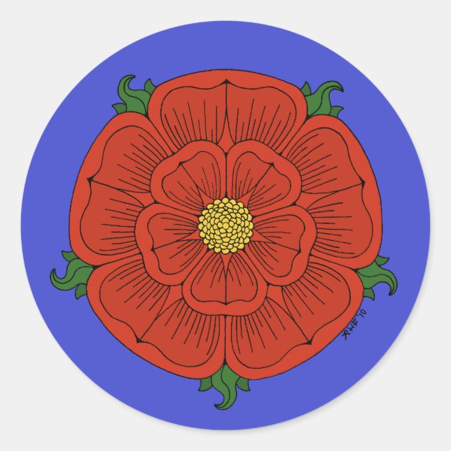 Sticker Rond Rose rouge de Lancaster (Devant)
