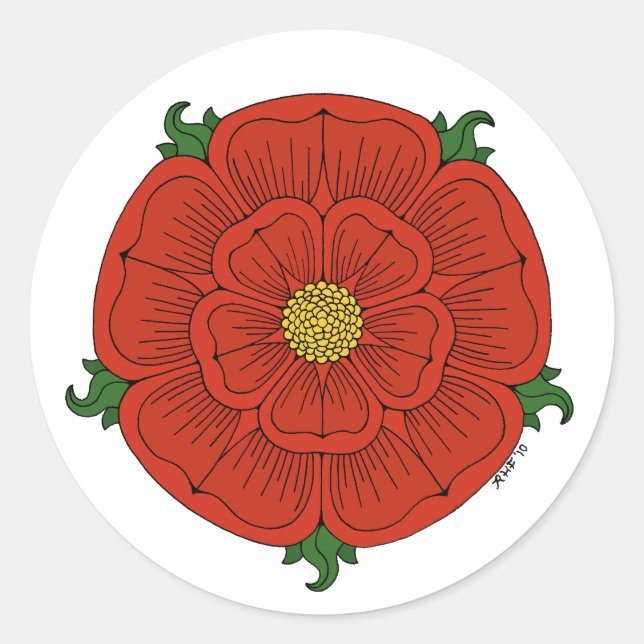 Sticker Rond Rose rouge de Lancaster (Devant)
