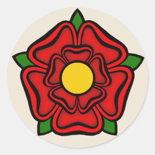 Sticker Rond Rose rouge de Lancaster, Angleterre Emblème de Po