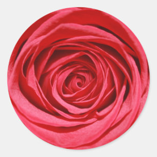 Sticker Rond Rose rouge Fleurs de mariage brillants motifs flor