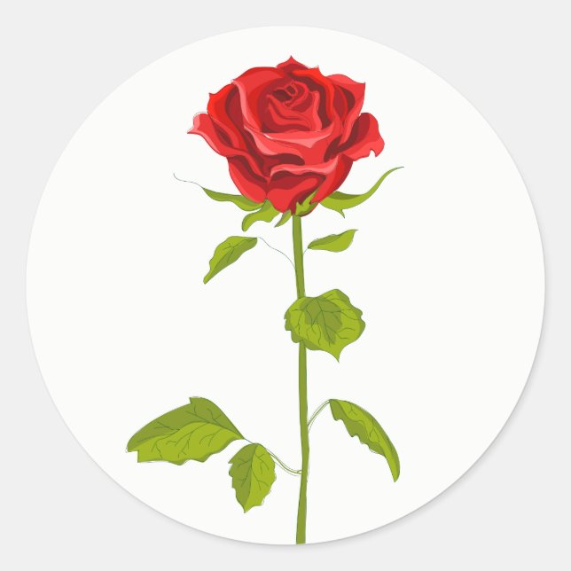 Sticker Rond Rose rouge fleurs de mariage Jardin Romantique (Devant)