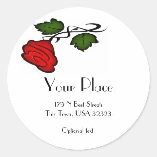 Sticker Rond Rose rouge Kiss002