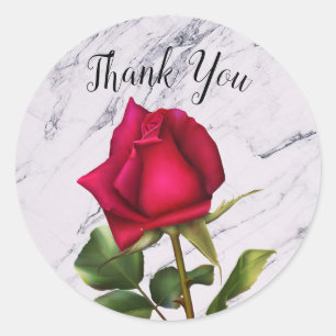 Sticker Rond Rose rouge Marbre Moderne Glamour Cadeau de Mariag