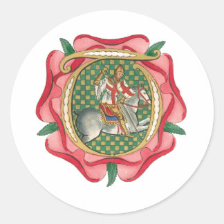 Sticker Rond Rose rouge médiévale