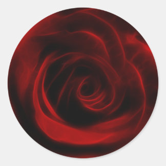 Sticker Rond Rose rouge profondeur d'amour