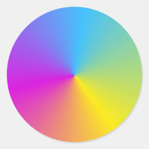 Sticker Rond Rose Rouge Violet Jaune Orange Bleu Vert Personnal