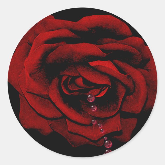 Sticker Rond Rose saignant (Devant)