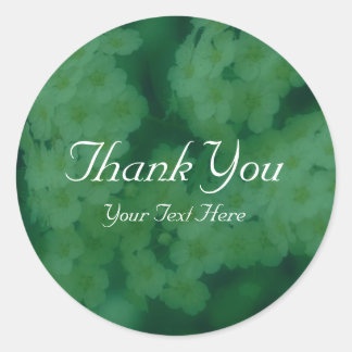 Sticker Rond Rose sauvage Merci à fleurs personnalisé