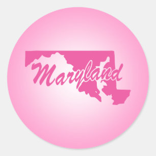 Sticker rond rose State Maryland
