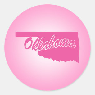 Sticker rond rose State Oklahoma Classic
