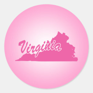 Sticker rond rose State Virginia Classic