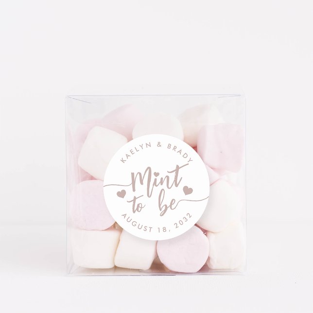 Sticker Rond Rose Taupe | Monnaie à être personnalisée mariage  (Créateur téléchargé)