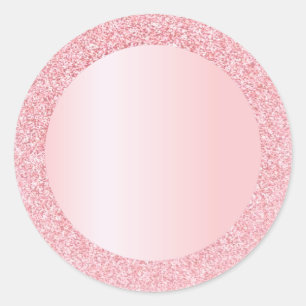 Sticker Rond Rose tendance Parties scintillant or Modèle vide A