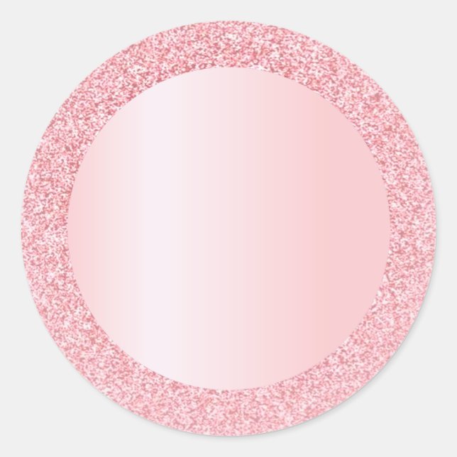 Sticker Rond Rose tendance Parties scintillant or Modèle vide A (Devant)