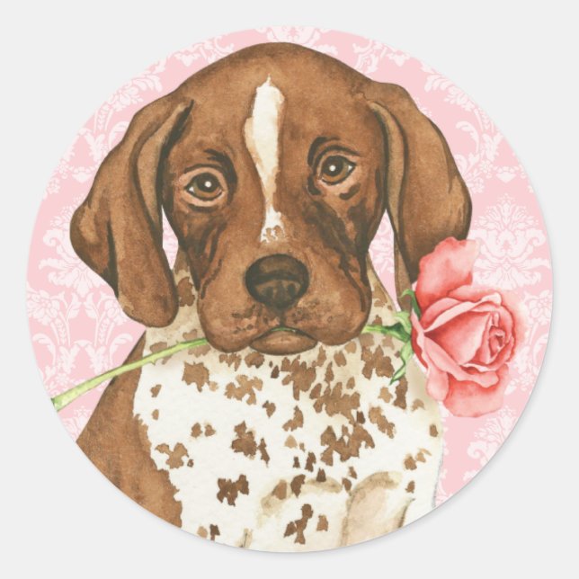 Sticker Rond Rose Valentine GSP (Devant)